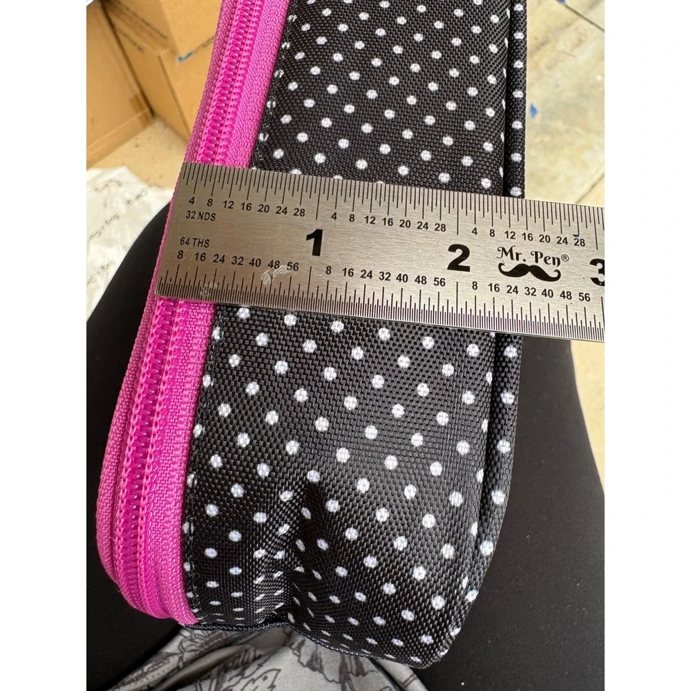 Bag & Carry Polka‎ Dot Hanging Toiletry Bag Travel Organizer Black Pink NWT